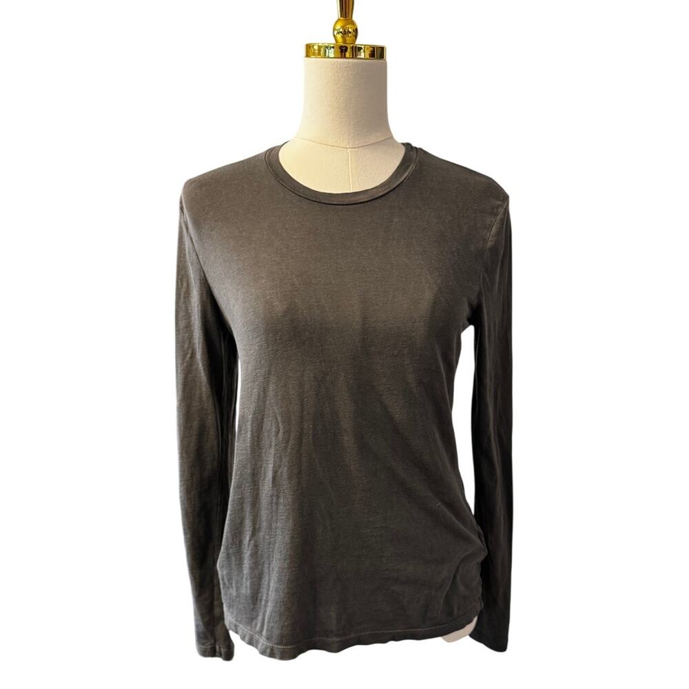 Rowan Tyler Long Sleeve Crew Neck Tee Faded Black Cotton Size Small New w/Tags